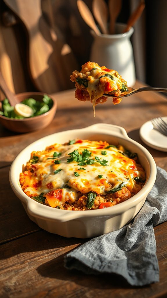 cheesy quinoa casserole recipe