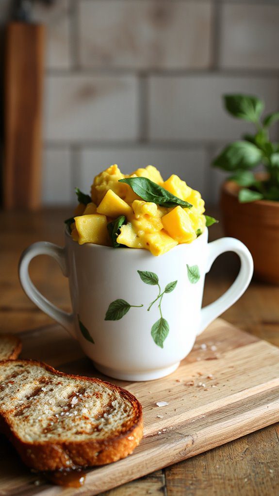 cheesy spinach scrambled eggs