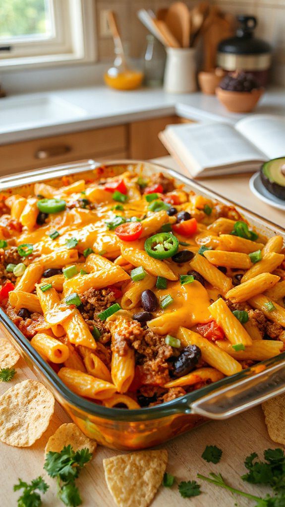 cheesy taco pasta dish