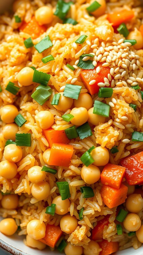 chickpea based fried rice dish