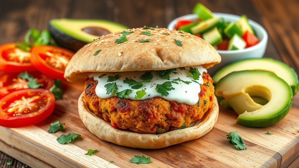 chickpea burgers with yogurt