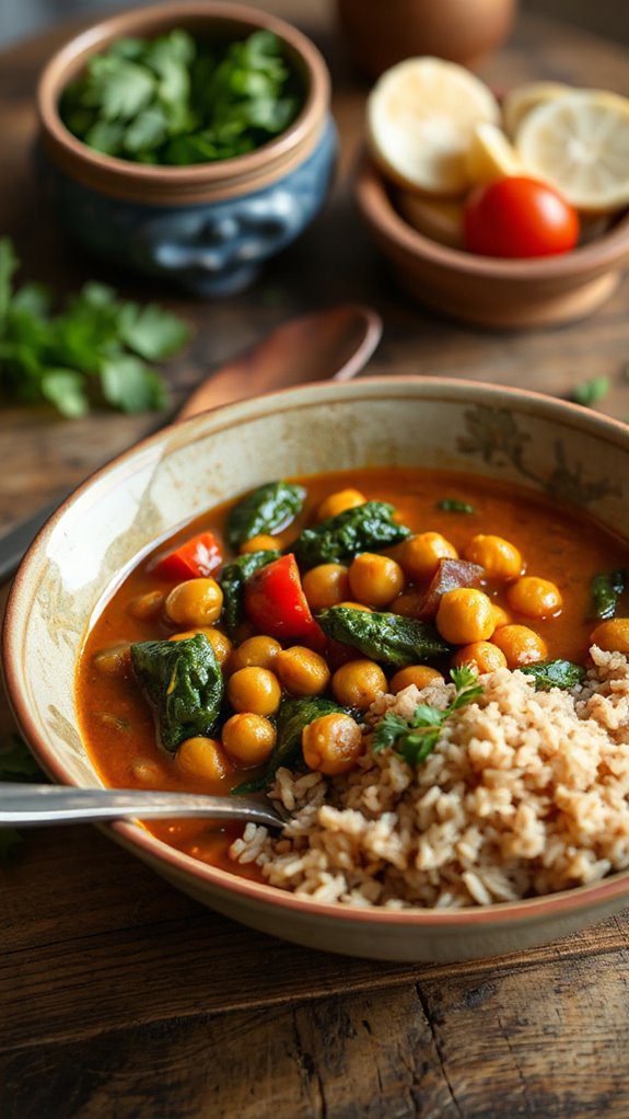 chickpea curry and brown rice chickpea curry and brown rice