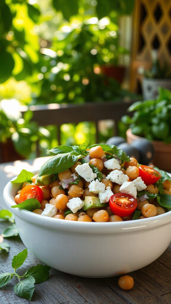 chickpea feta avocado salad