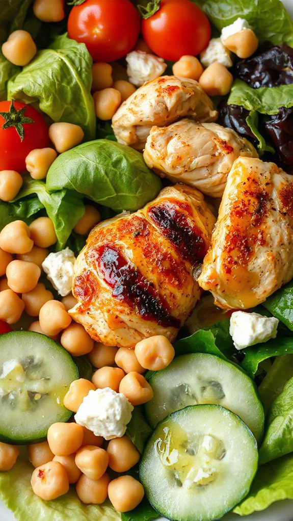 chickpea feta chicken salad