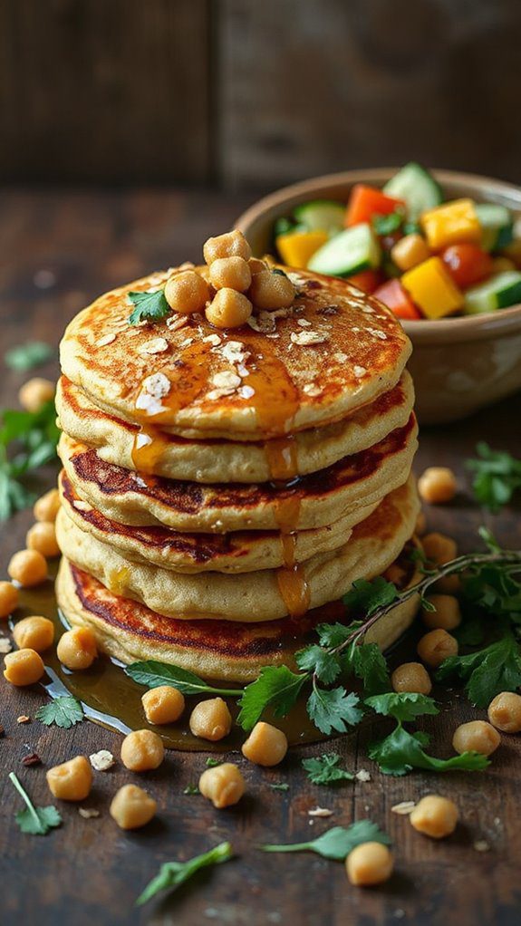 chickpea infused spiced oat pancakes chickpea infused spiced oat pancakes