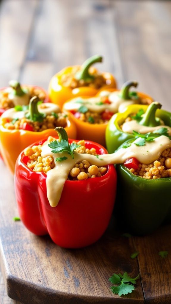 chickpea quinoa stuffed peppers
