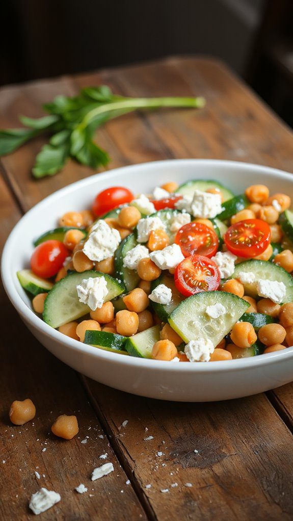 chickpea salad with feta chickpea salad with feta