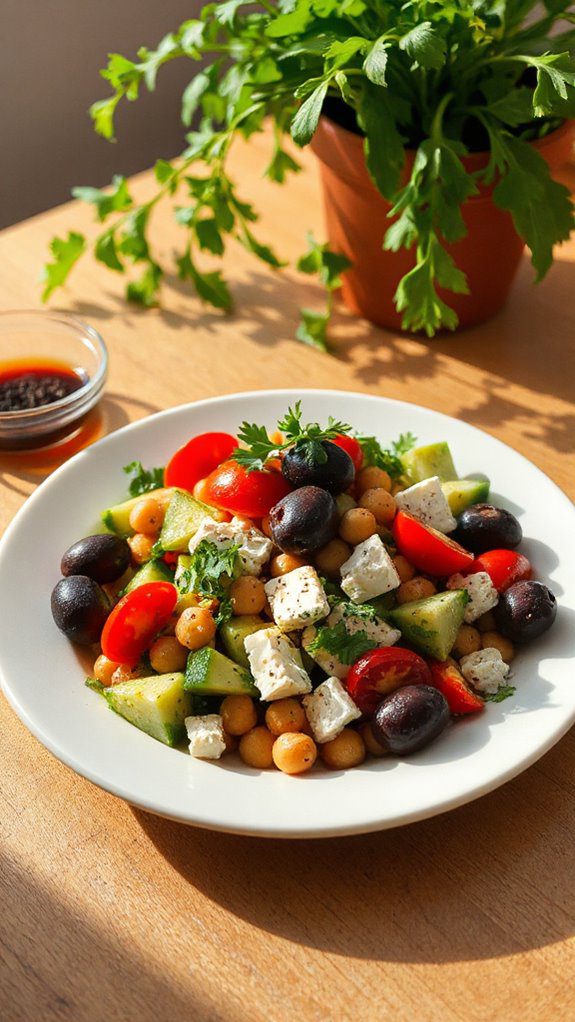chickpea salad with feta