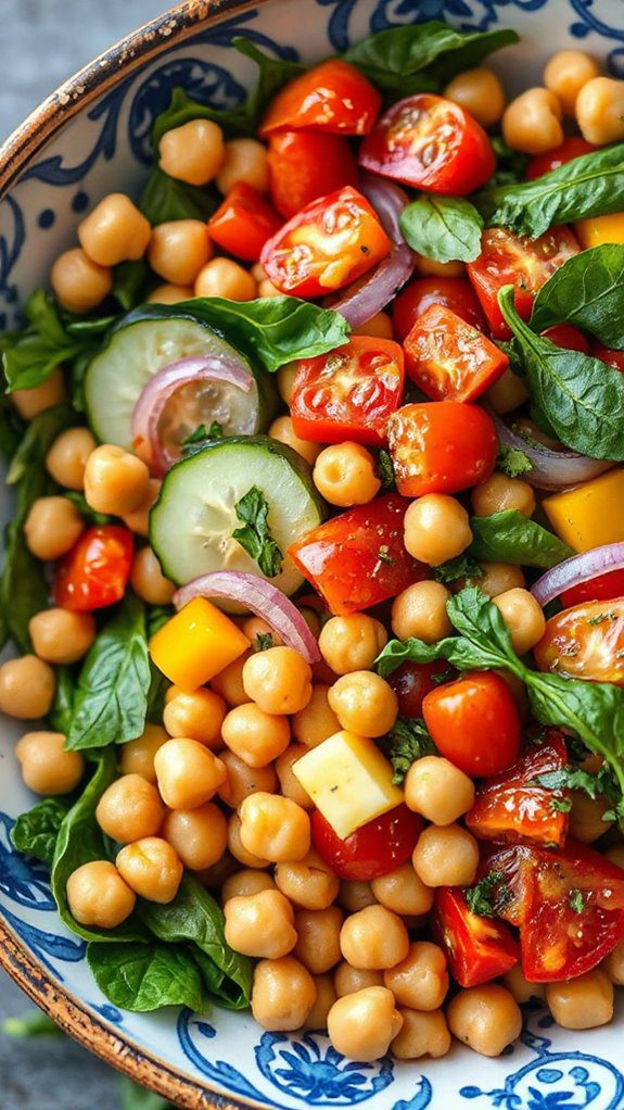 chickpea salad with mediterranean flavors