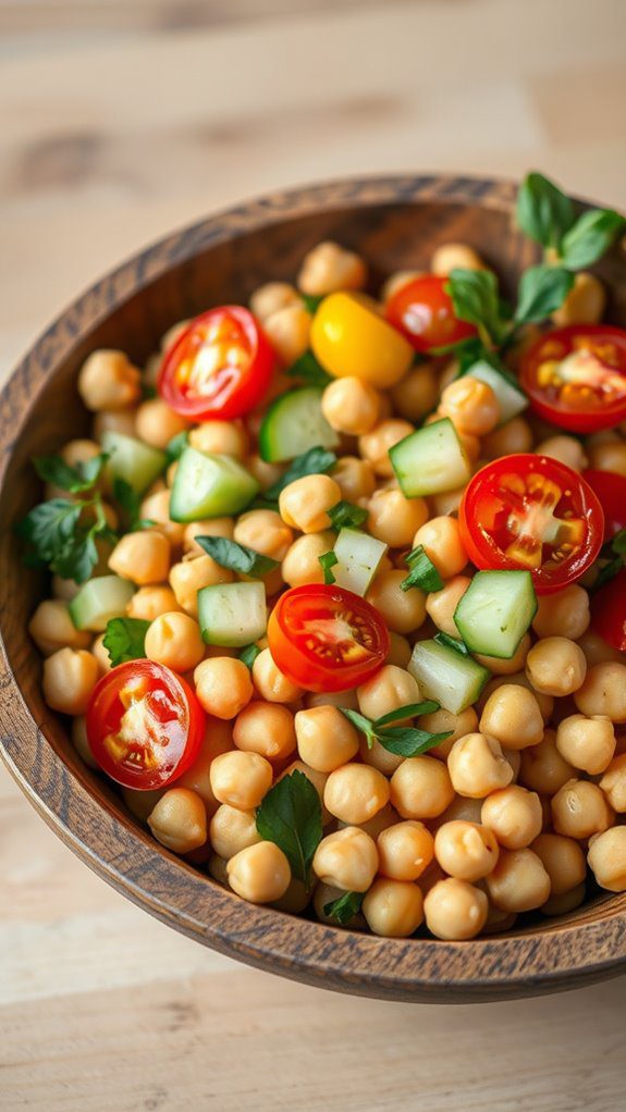 chickpea salad with mediterranean flavors