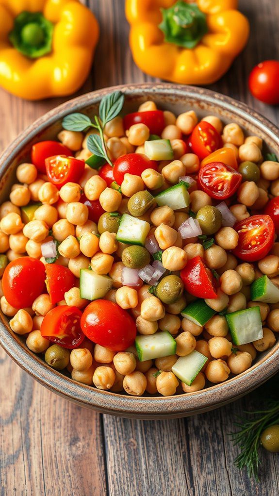 chickpea salad with mediterranean flavors