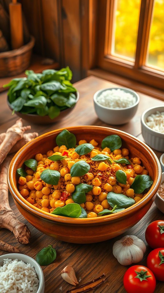 chickpea spinach curry recipe