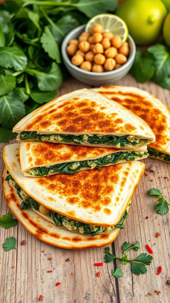 chickpeas and spinach filling