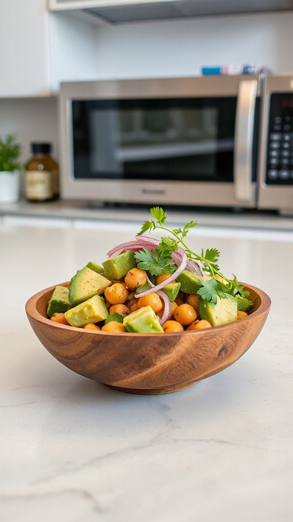 chickpeas mixed with avocado chickpeas mixed with avocado