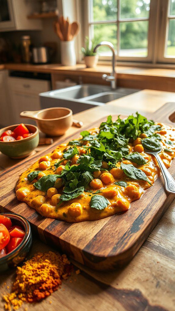 chickpeas simmered with spinach