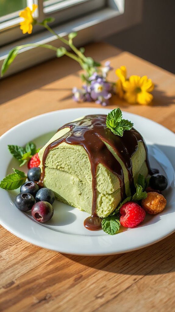chilled matcha green tea dessert