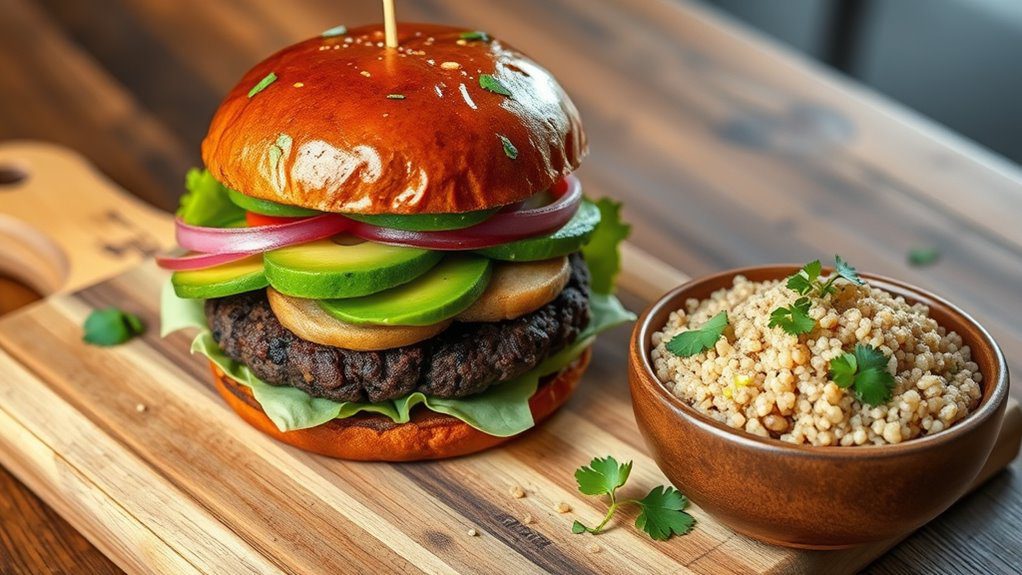 chipotle flavored quinoa black bean burger