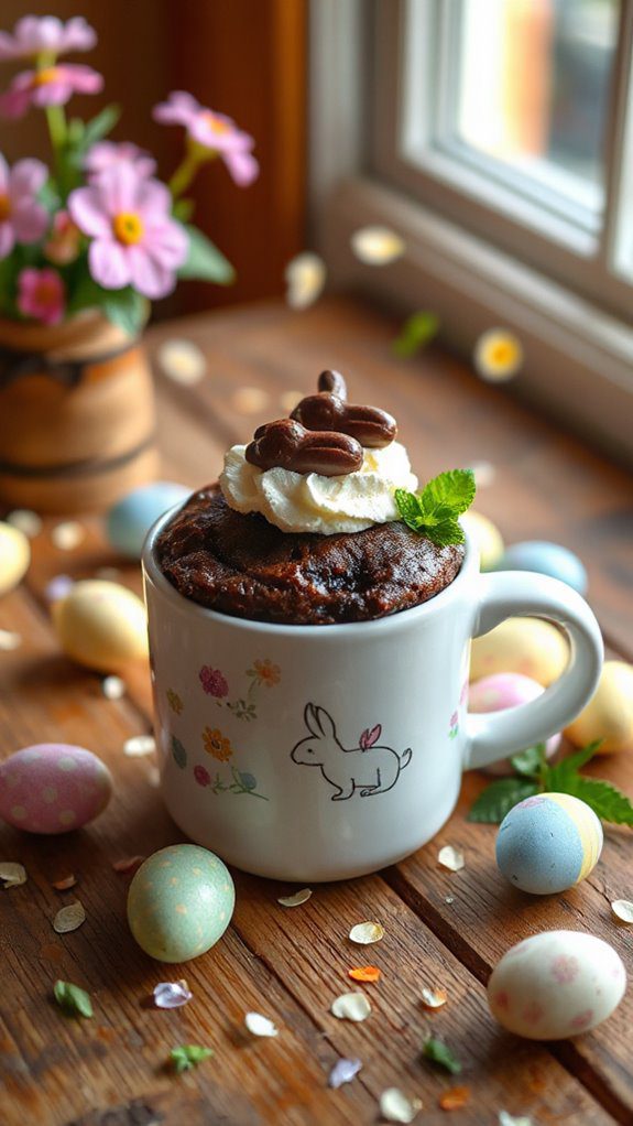 chocolate bunny mug cake