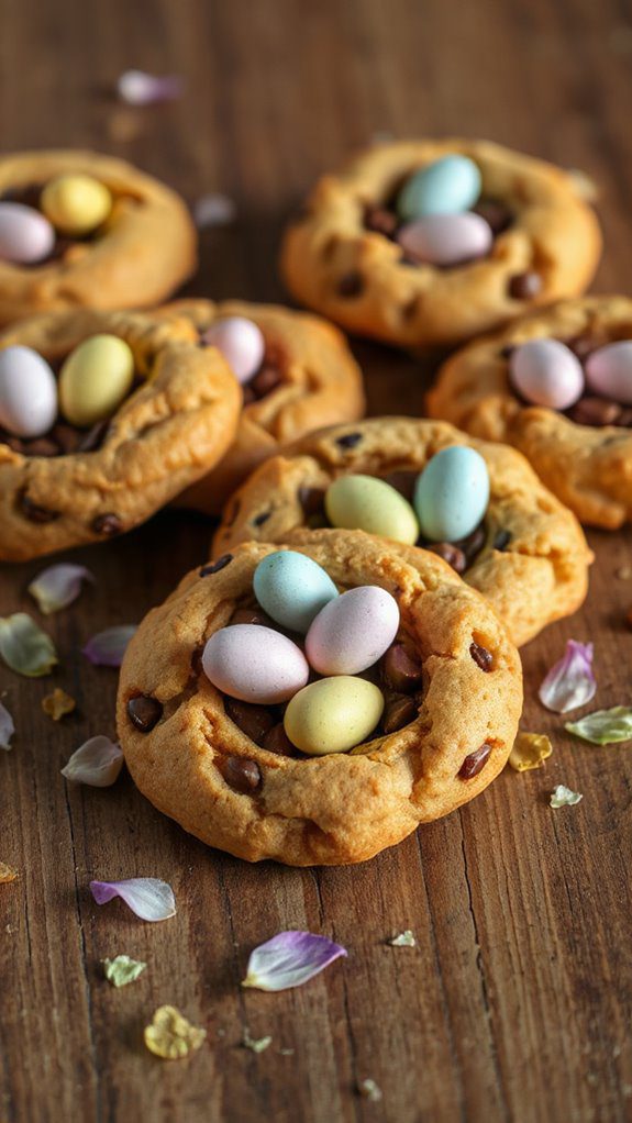 chocolate chip cookie nests