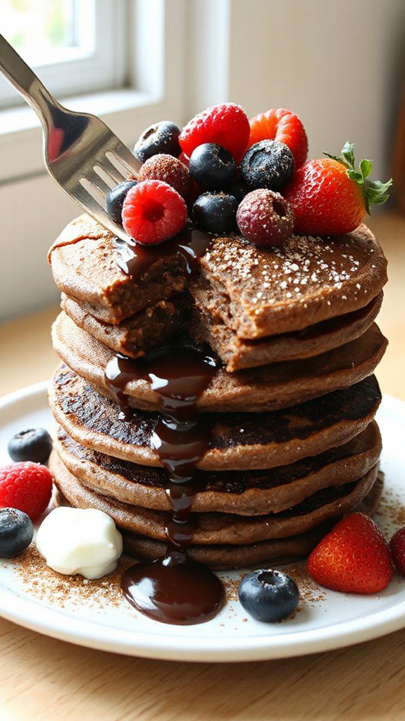 chocolate flavored protein pancakes chocolate flavored protein pancakes