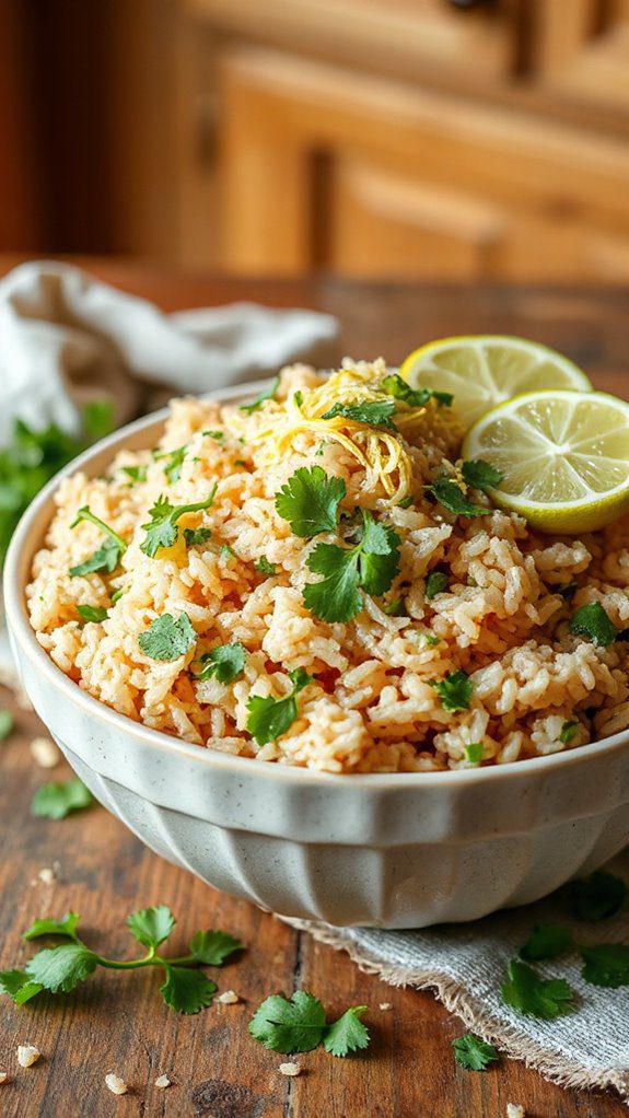 cilantro infused lime rice
