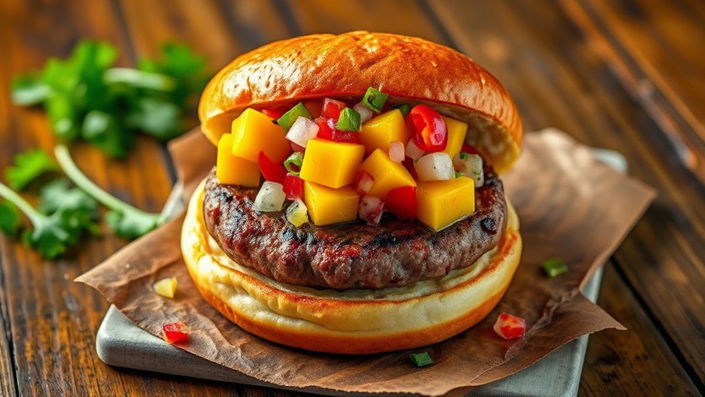 cilantro lime burgers with salsa cilantro lime burgers with salsa