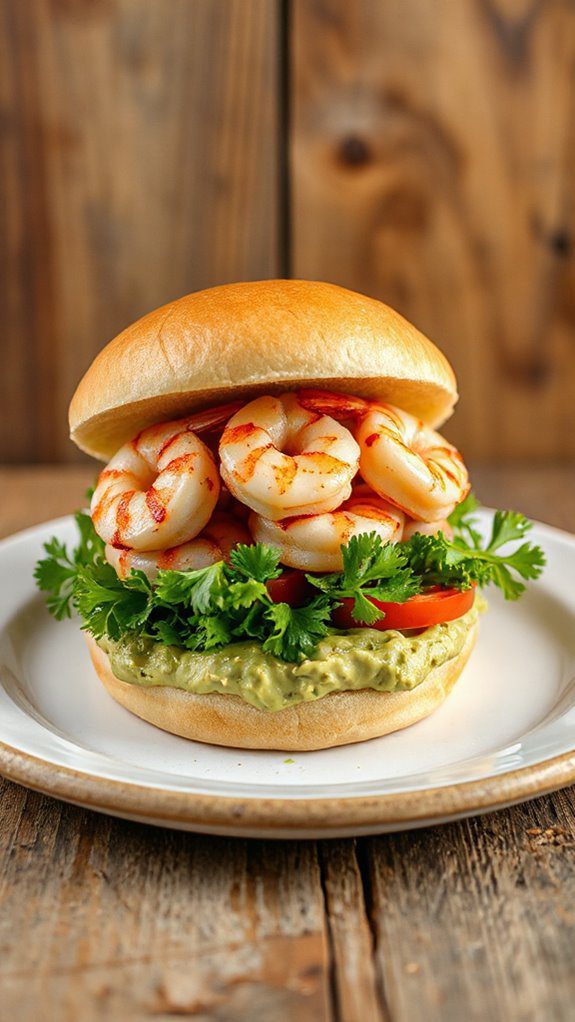 cilantro lime shrimp burger cilantro lime shrimp burger