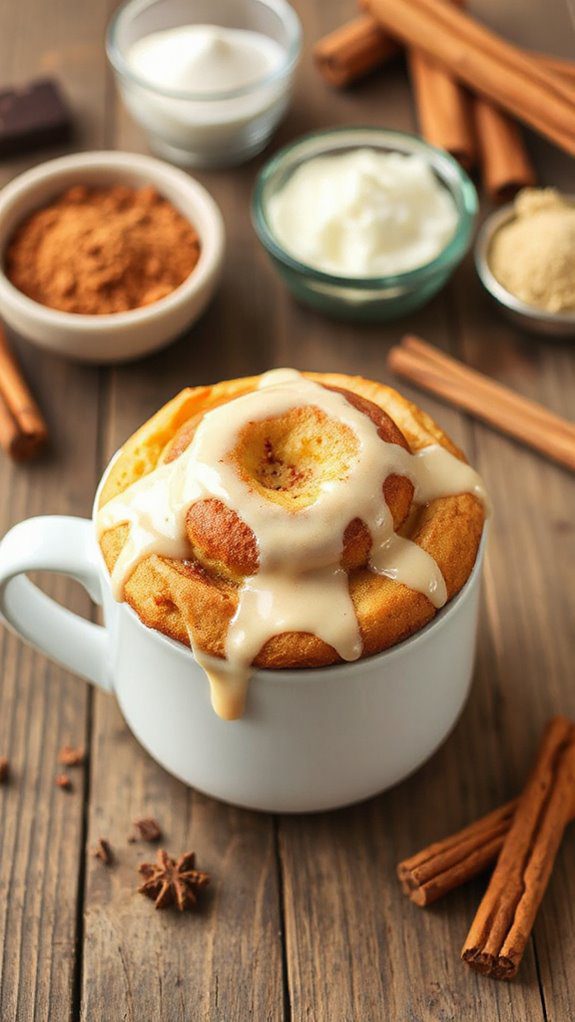 cinnamon roll in mug