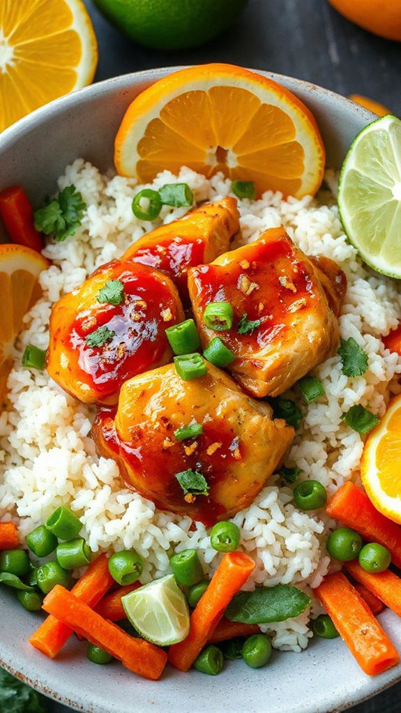 citrus flavored chicken bowl citrus flavored chicken bowl