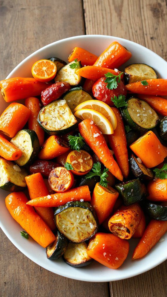 citrus flavored roasted vegetables dish