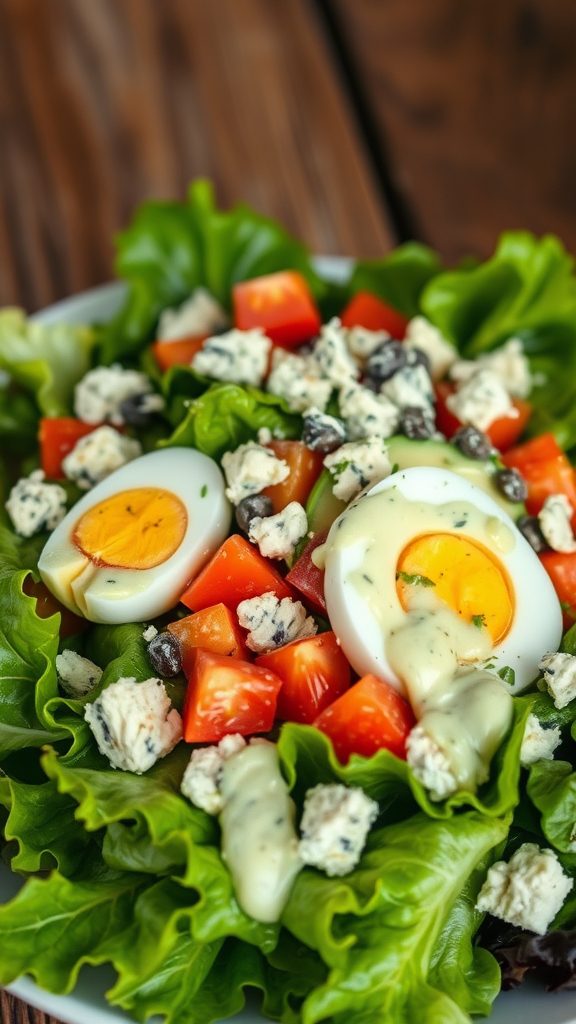 cobb salad with dressing