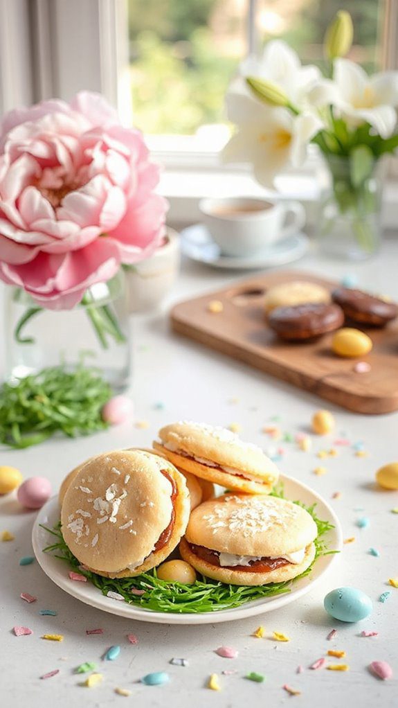 coconut cream filled easter cookies