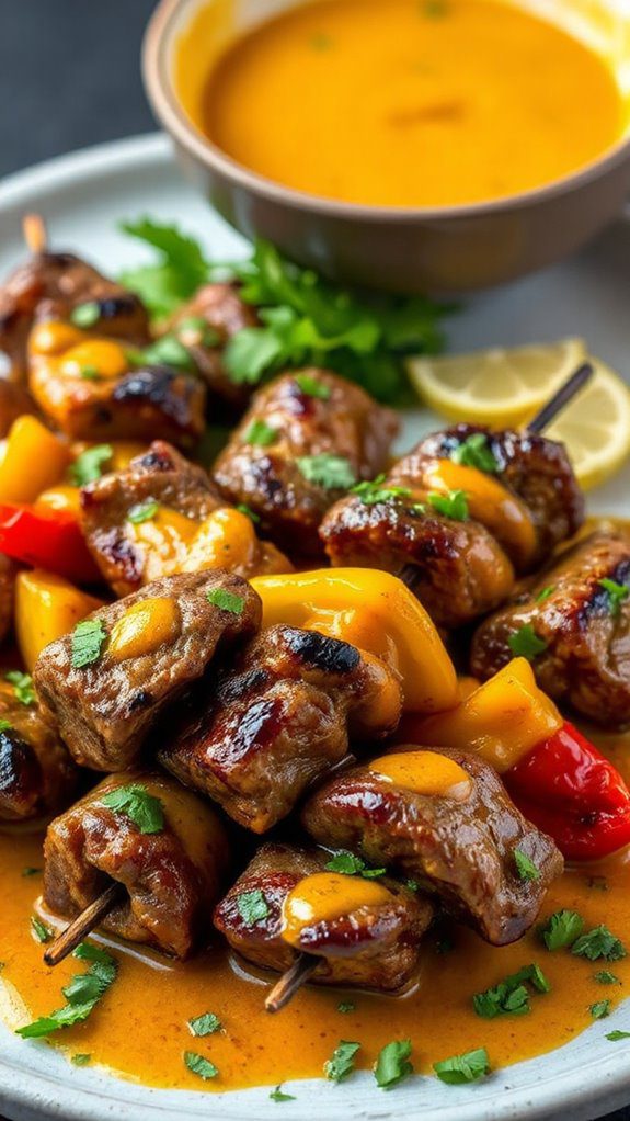 coconut curry beef skewers coconut curry beef skewers