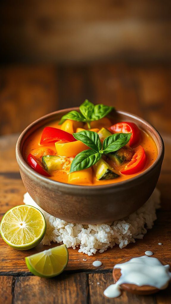 coconut curry served with rice coconut curry served with rice