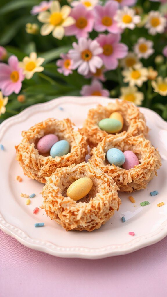 coconut filled dessert nests coconut filled dessert nests