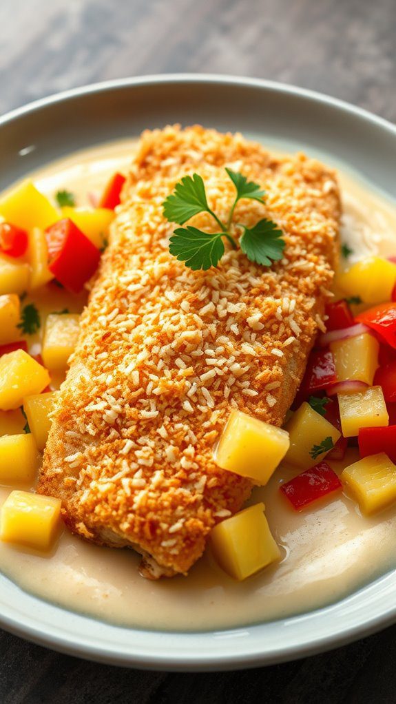 coconut fish with salsa coconut fish with salsa