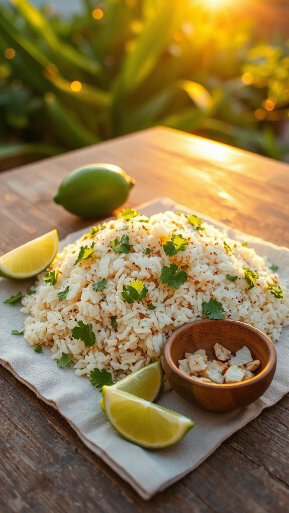 coconut flavored lime rice