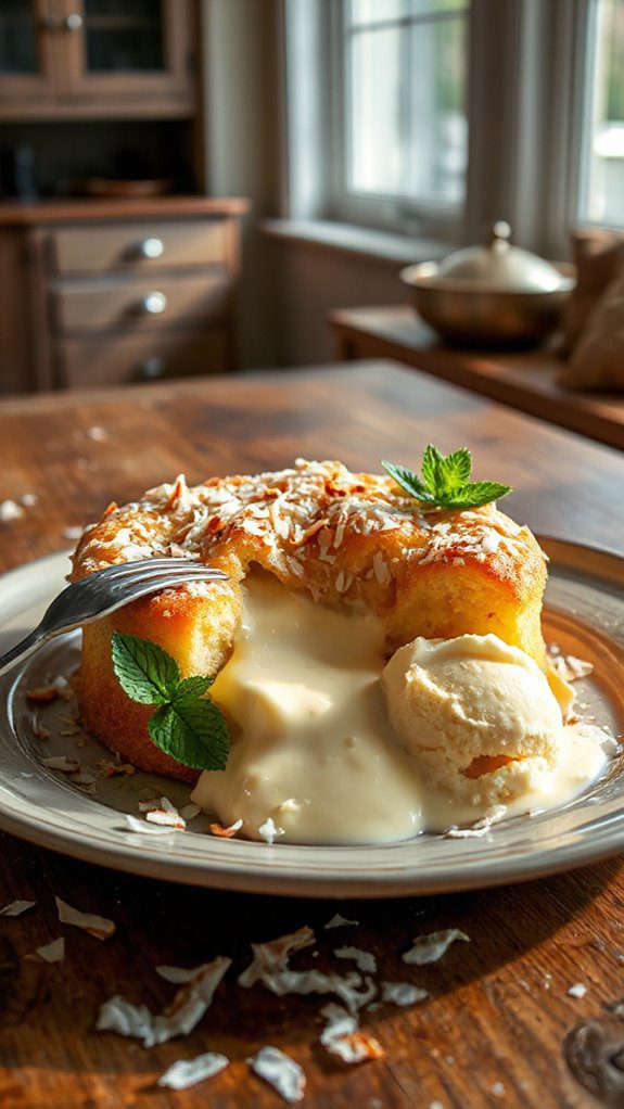 coconut infused bread pudding