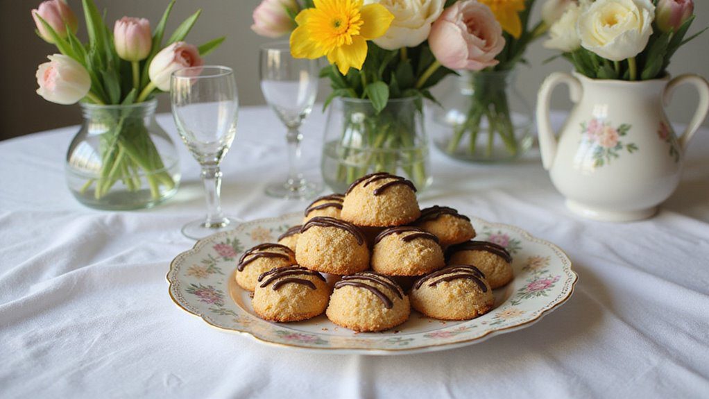 coconut macaroons with drizzle