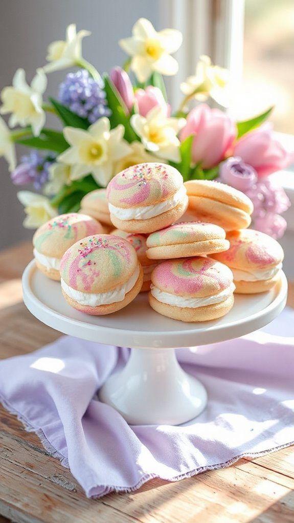 colorful cream filled cookies