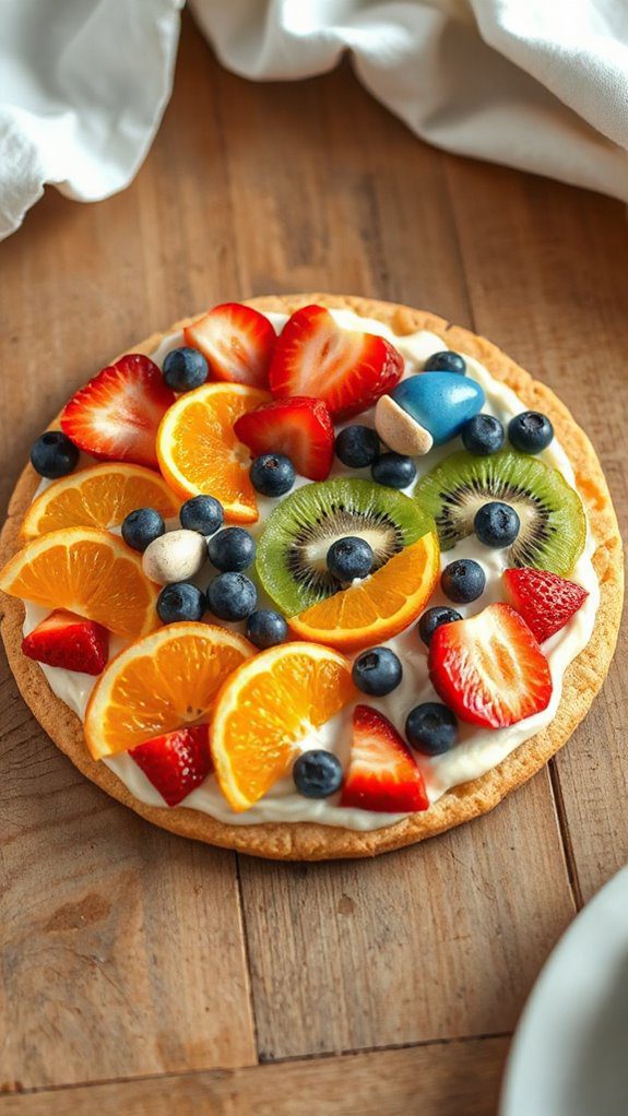 colorful fruit dessert pizza colorful fruit dessert pizza