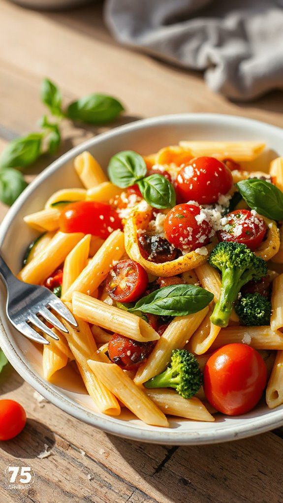 colorful vegetable pasta dish