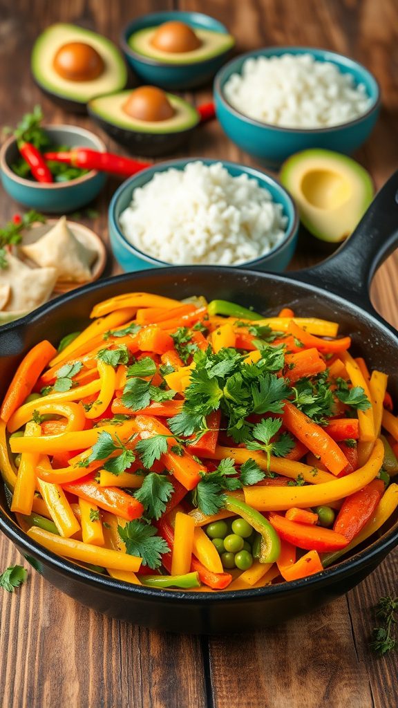 colorful vegetable stir fry dish