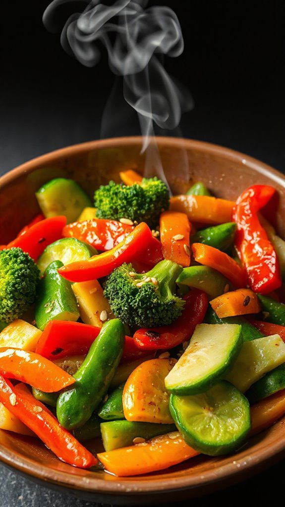 colorful veggie saut dish
