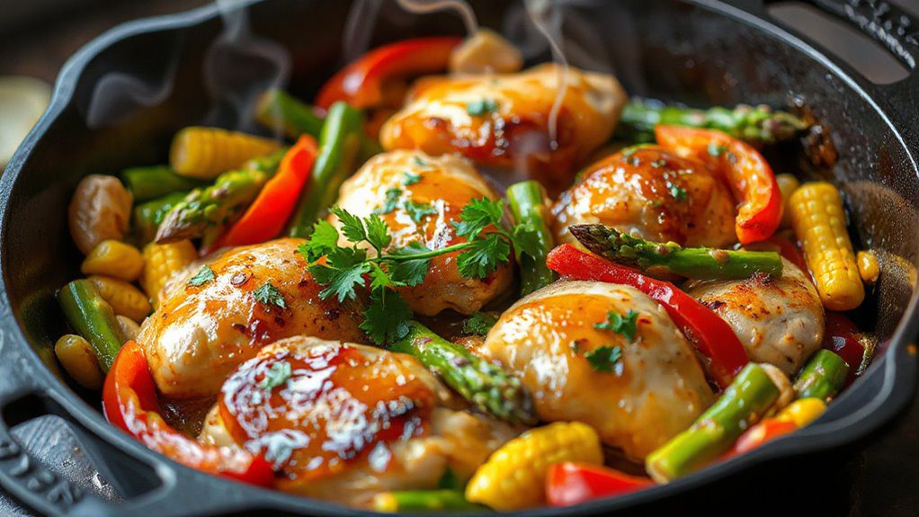 cooking chicken with vegetables