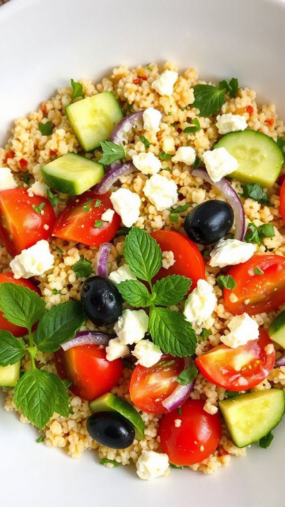 couscous salad with mediterranean flavors