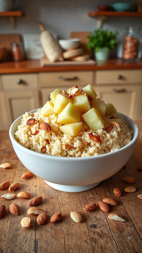 couscous topped with almonds