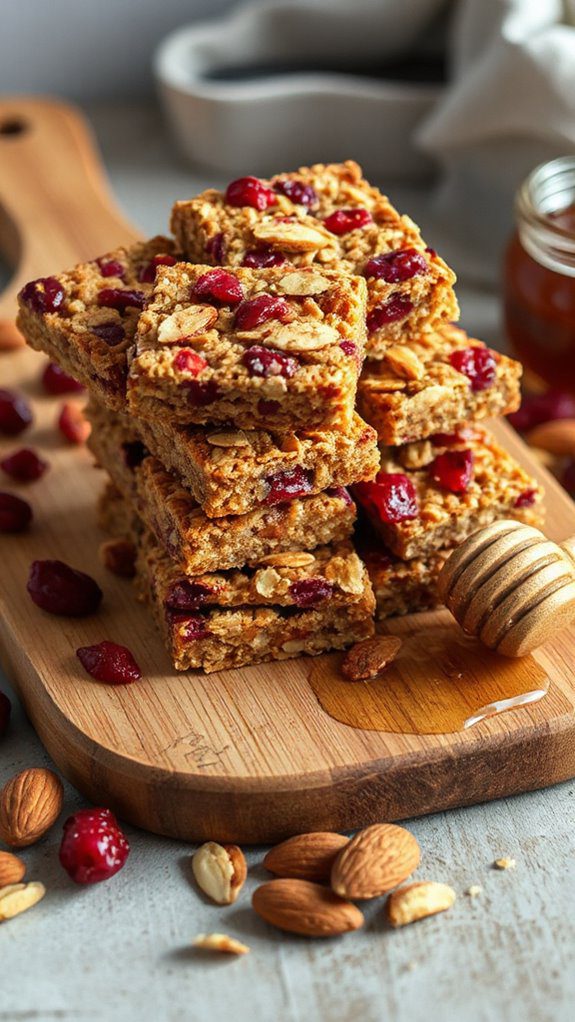 cranberry almond granola bars
