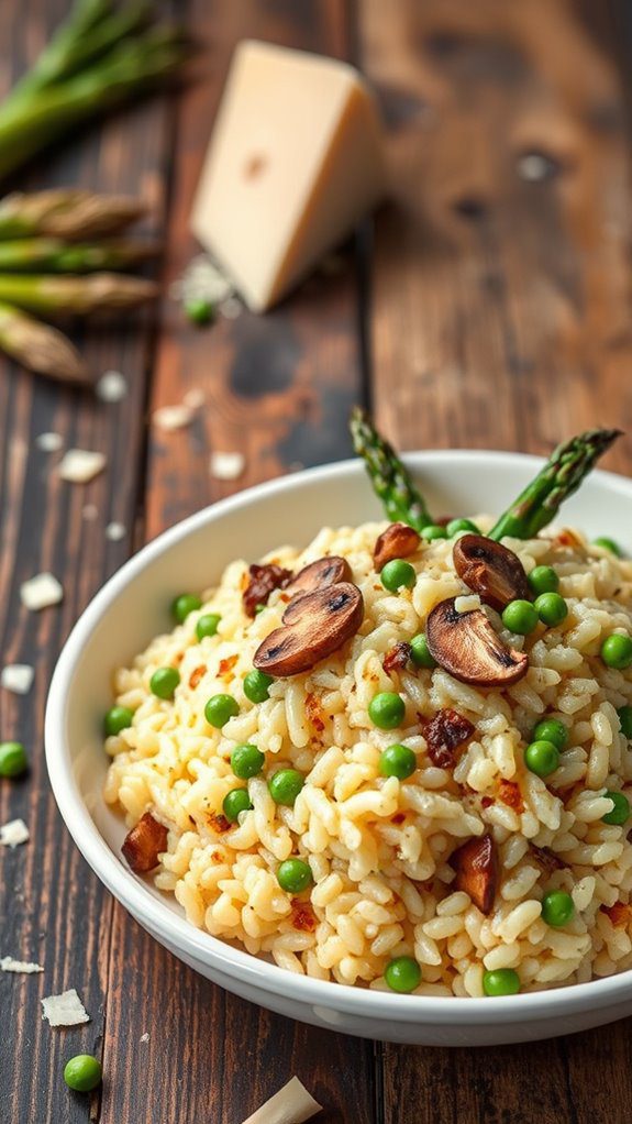 creamy asparagus baked risotto