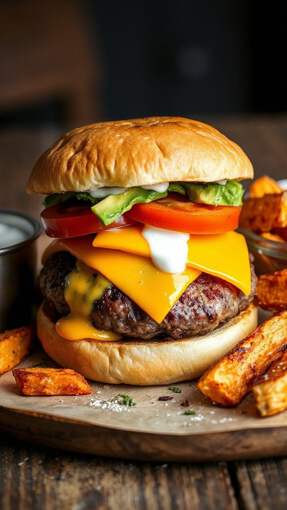 creamy avocado ranch burger